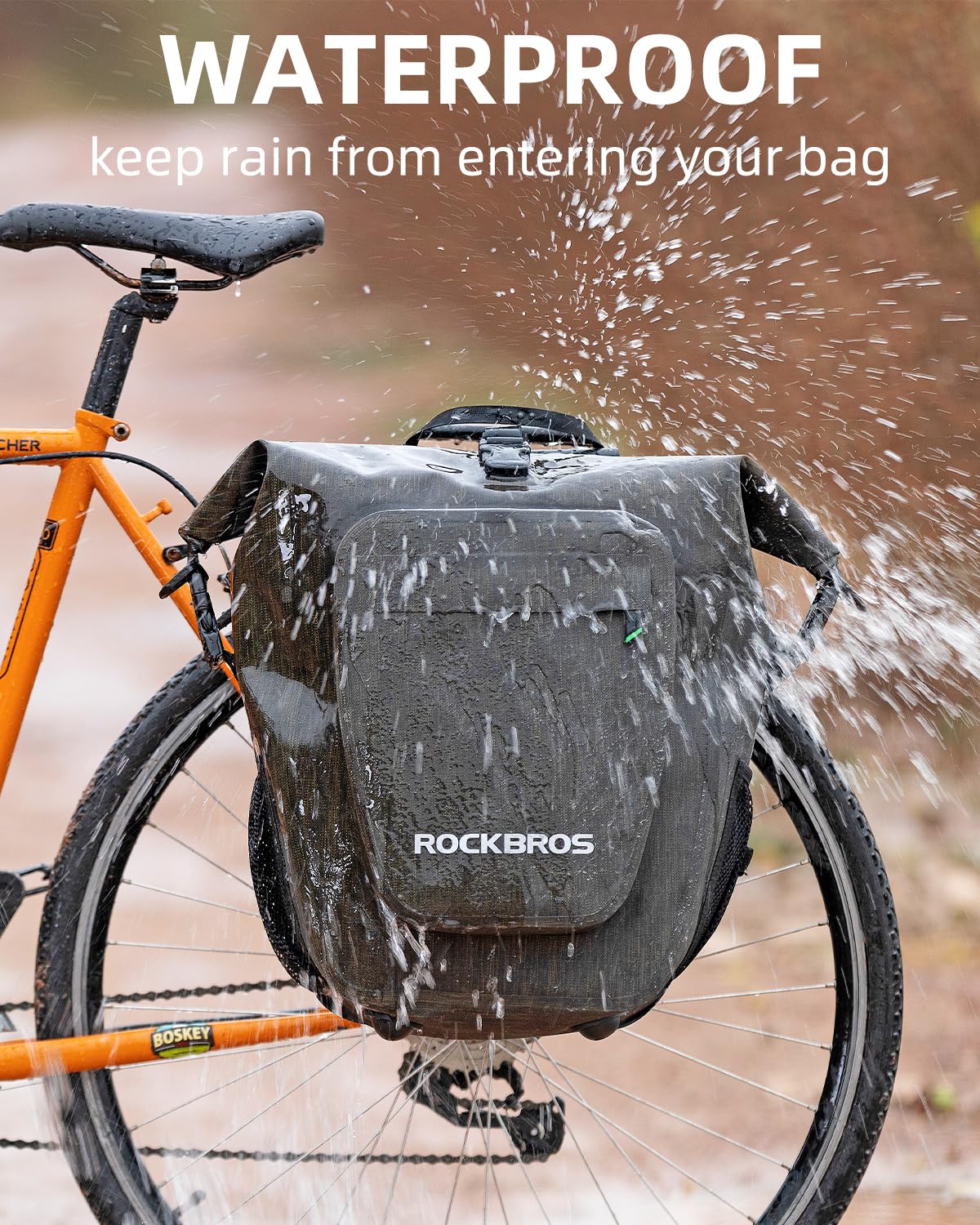 trek bicycle panniers ROCKBROS 27L Waterproof Bike Pannier Bag Grocery Touring Cycling Large – Field & Stream