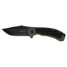 Faultline 3" Folding Drop Point Plain Blade Knife - Black/Green