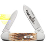 Canoe 2.60"/1.97" Spear/Pen Plain Folding Knife - Amber