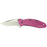 Chive 1.90" Folding Drop Point Plain Blade Knife -Pink