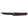 KwaiQ 2.97" Folding Plain Knife - Black/Burgundy Textured G10 Handle