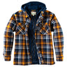 Harvest Plaid - Men's Decoy Hooded Flannel Shirt Jacket - Layflat