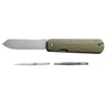 Sendy 2.83" Folding Spey Point Plain Knife - Green Textured G10 Handle
