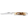 Trapper Mini 2.70"/2.75" Clip Point/Spey Plain Folding Knife - Amber Bone