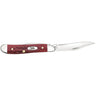 Peanut  2.10"/1.53" Clip Point/Pen Plain Folding Knife - Red Bone