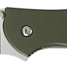 Leek 3" Folding Drop Point Plain Blade Knife - Bead Blasted OD Green