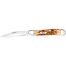 Peanut  2.10"/1.53" Clip Point/Pen Plain Folding Knife - Amber
