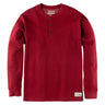 Cranberry - Men's Double Reed Thermal Henley - Layflat