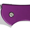 1Leek 3" Folding Drop Point Plain Blade Knife - Bead Blasted Purple