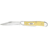 Peanut  2.10"/1.53" Clip Point/Pen Plain Folding Knife - Yellow