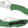 Delica 4 Lightweight 2.88" Drop Point Plain Blade Folding Knife - Green